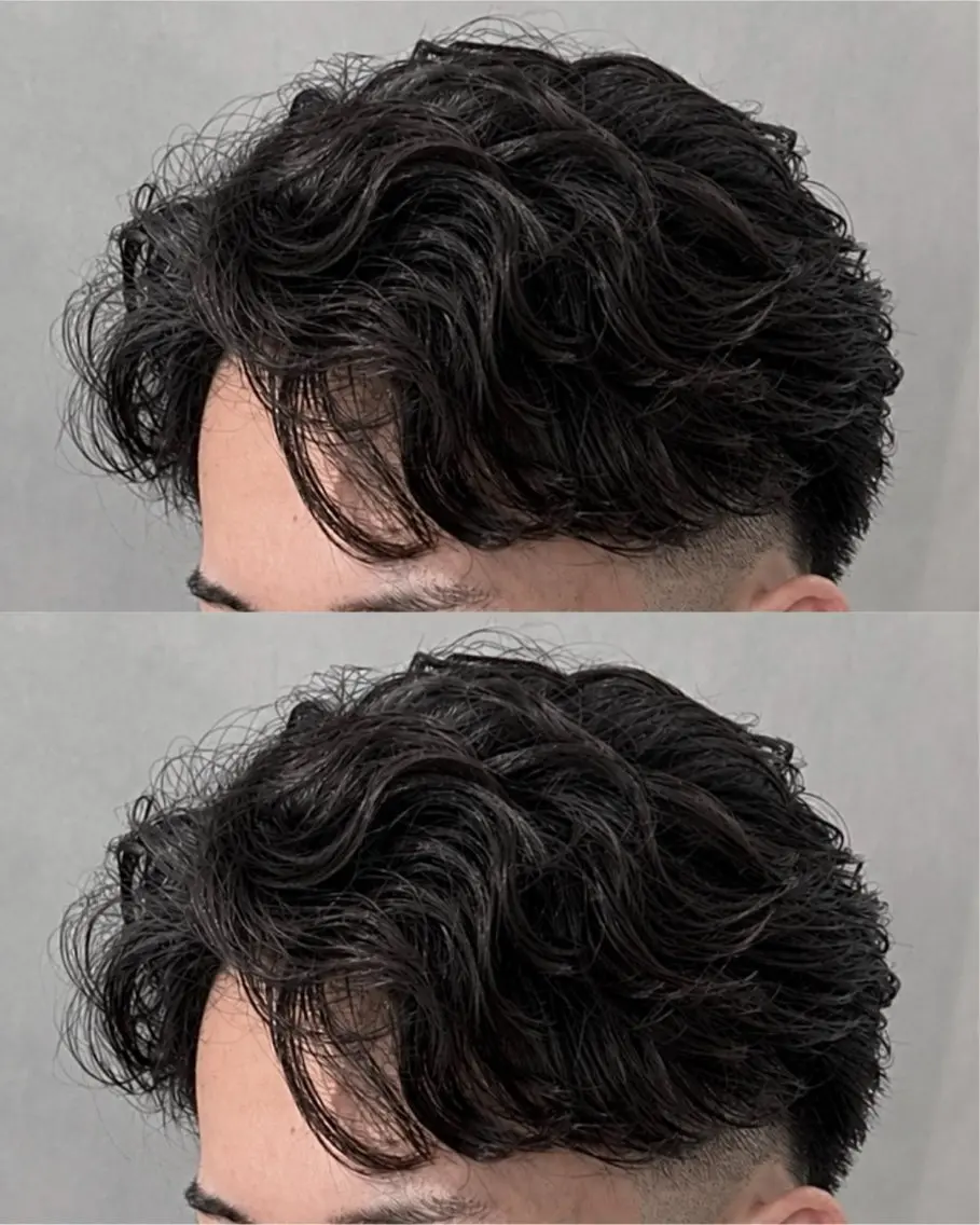 パーマ メンズ オールバック メンズパーマ カット パーマ メンズパーマ/ 福山駅前/安部真弘のヘアスタイル