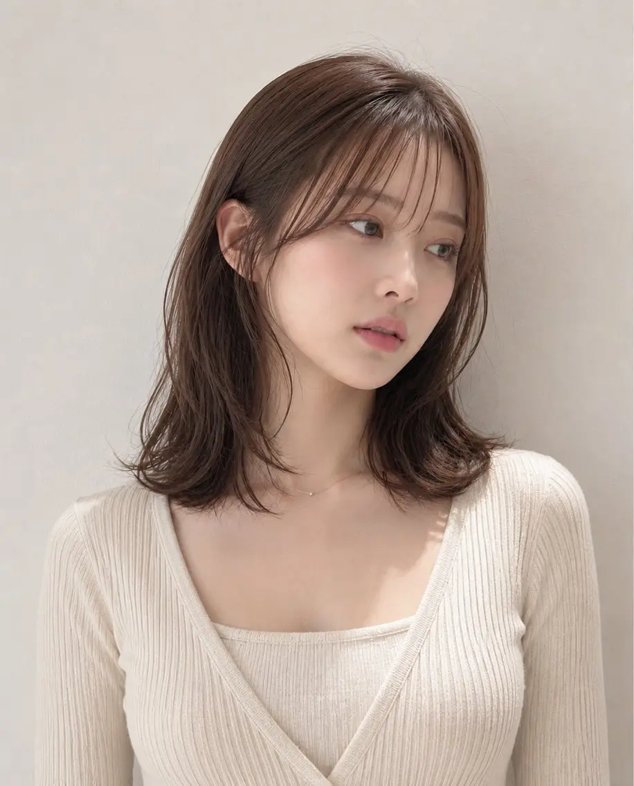 ミディアム カット ヘアカラー トリートメント 新宿/モテ🤍 トレンドヘア/ワカナのヘアスタイル