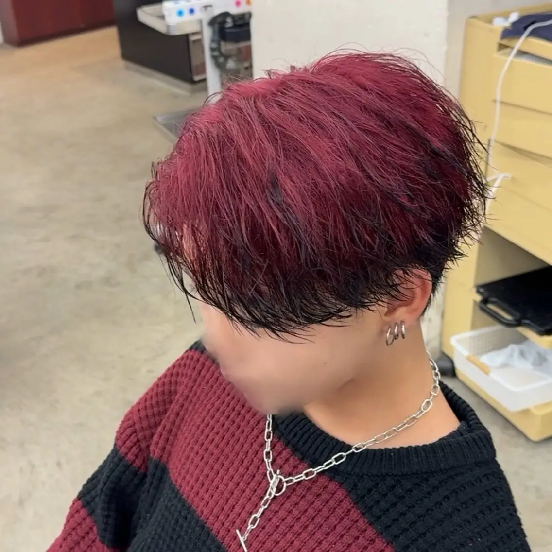 ショート カラー メンズ レッドカラー カット ヘアカラー メンズカラー指名率 1位🌈koikeのヘアスタイル