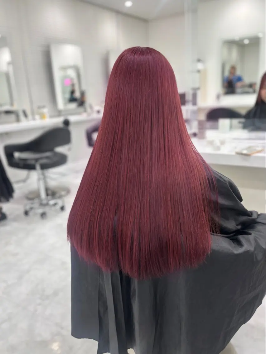 ロング ヘアカラー 🎀暖色カラー🎀 韓国ヘア まなかのヘアスタイル