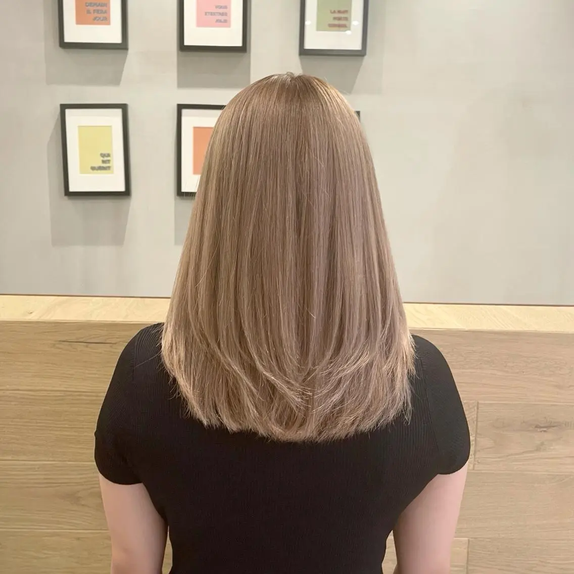ミディアム カラー バレイヤージュ デザインカラー ハイライトカラー 外国人風カラー ハイライト カット ヘアカラー トリートメント アンドウ ユウ/ レイヤーカット/韓国のヘアスタイル