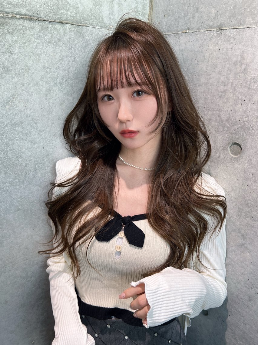 ロング カット ヘアカラー 福岡縮毛矯正✨️ ストレート 向井和輝のヘアスタイル