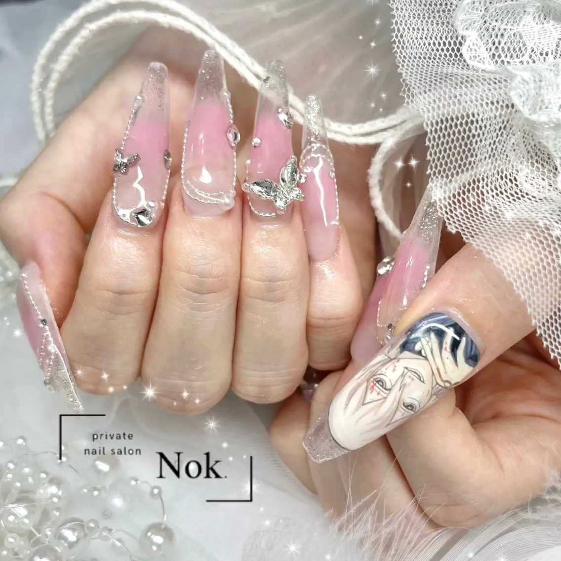 ネイル ロングネイル ハンドネイル 池袋痛ネイル Nok. 渡辺のネイルデザイン