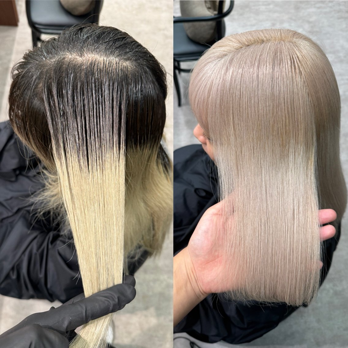 カラー ブリーチ ダブルカラー イヤリングカラー イルミナカラー ブリーチなしカラー ヘアカラー トリートメント moc立川 ケアブリーチのヘアスタイル