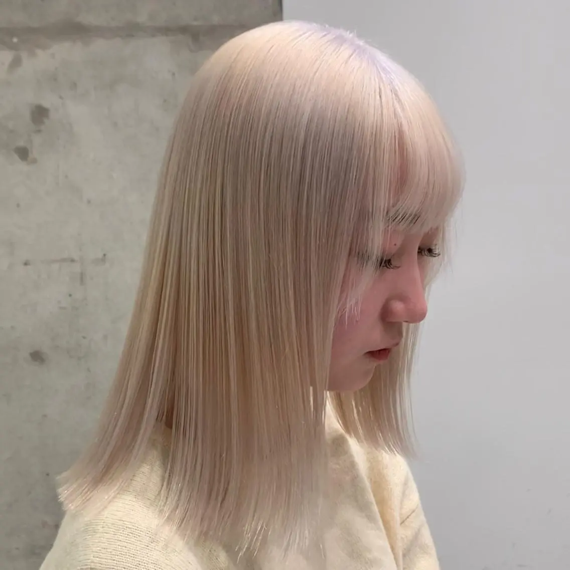 ミディアム カラー カット ヘアカラー トリートメント れい🫧 ハイトーン特化のヘアスタイル