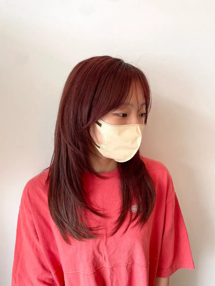 ロング カラー ブリーチ ブラウンカラー ブリーチなしカラー ピンクカラー ボブ カット ヘアカラー fulam － KAEDEのヘアスタイル