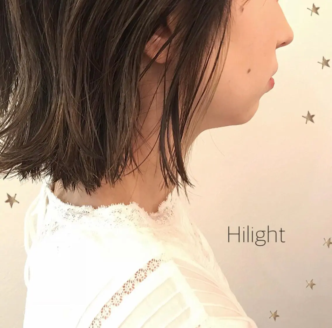 ミディアム カラー ハイライトカラー ハイライト 市川 千夏のヘアスタイル