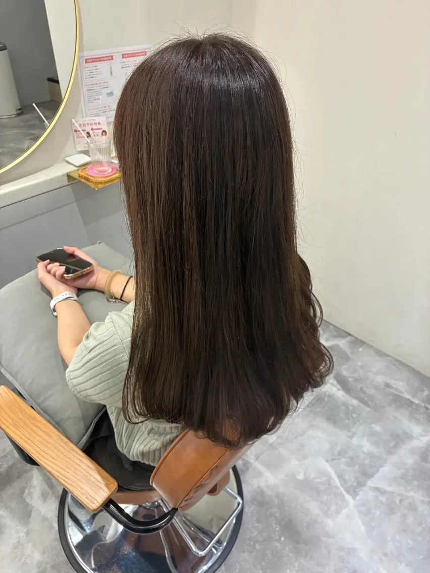 ロング カラー ブラウンカラー オリーブブラウン カットモデル募集/ あやね☁໒꒱·゚のヘアスタイル