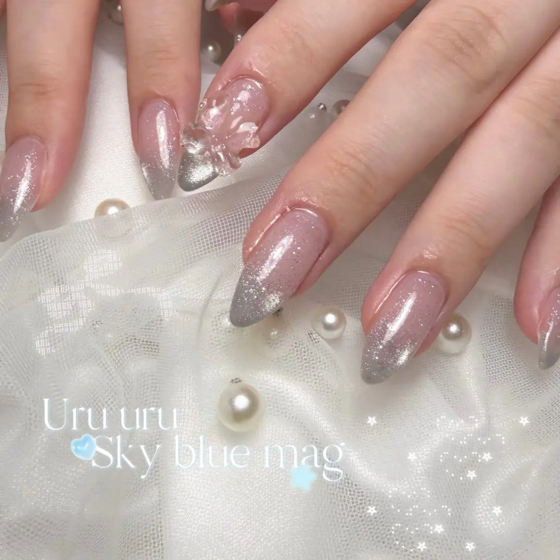 ネイル フラッシュネイル ラメ(グリッター) ハンドネイル Luna 【Li'ame】のネイルデザイン