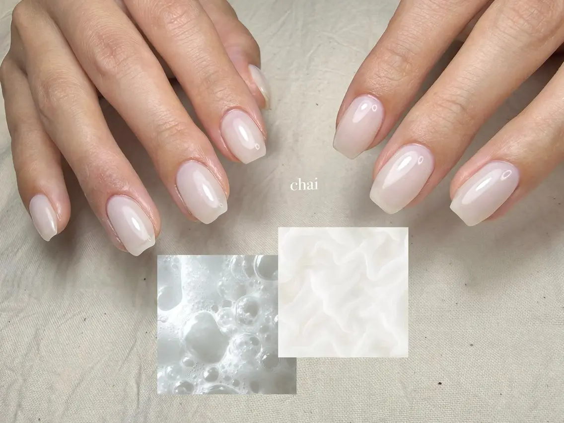 ネイル オフィスネイル ワンカラーネイル シンプルネイル ハンドネイル chai nail +  eye📍鶴橋のネイルデザイン