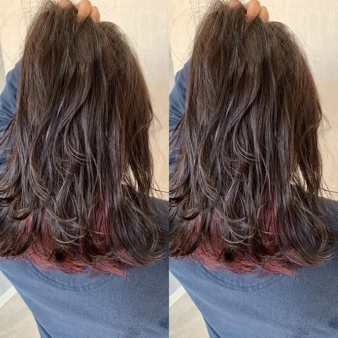 ミディアム カラー インナーカラー ピンクカラー ヘアカラー トリートメント LUXBE LUCEのヘアスタイル