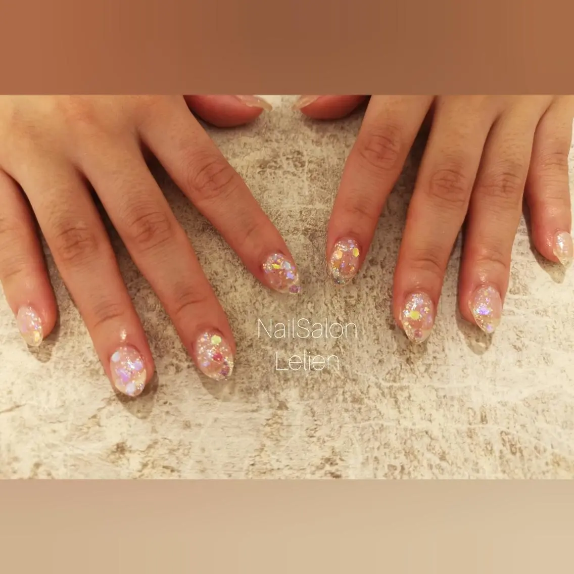 ネイル クリアネイル 長さ出し ハンドネイル ネイルサロン Lelienルリエのネイルデザイン