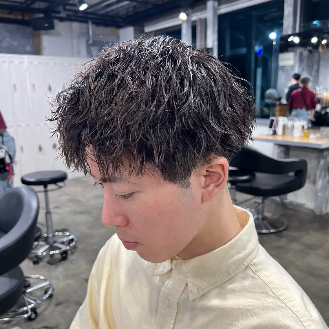 ショート カラー パーマ ヘアアレンジ メンズ キッズ アップバング センターパート メンズハイライト マッシュ メンズパーマ 🔷横浜1のパーマ 職人🔷将太郎のヘアスタイル