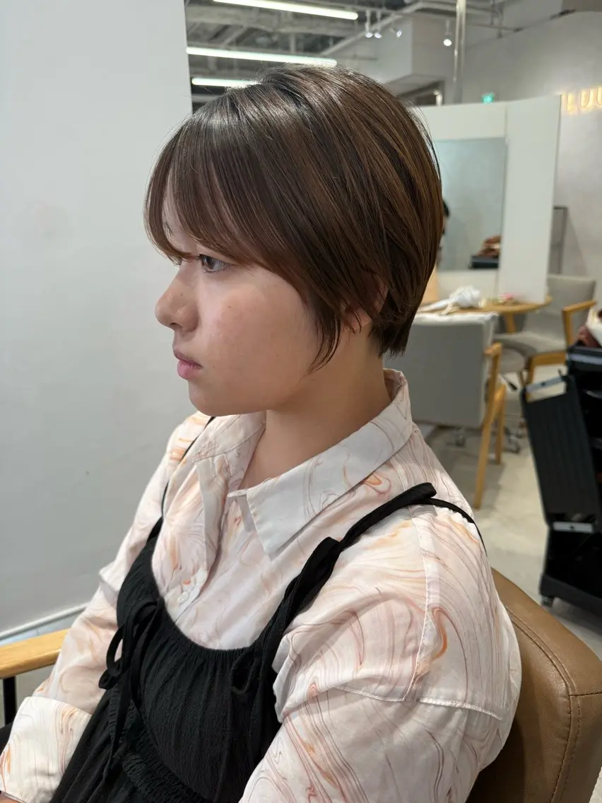 ショート ショートヘア むく。/顔周りカット /髪質改善ストレートのヘアスタイル