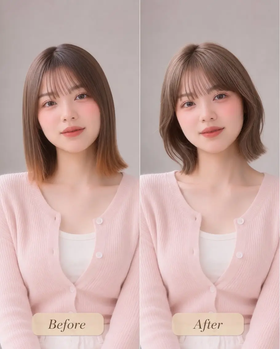 ミディアム カラー カット ヘアカラー 丸山 心 / 艶カラーのヘアスタイル