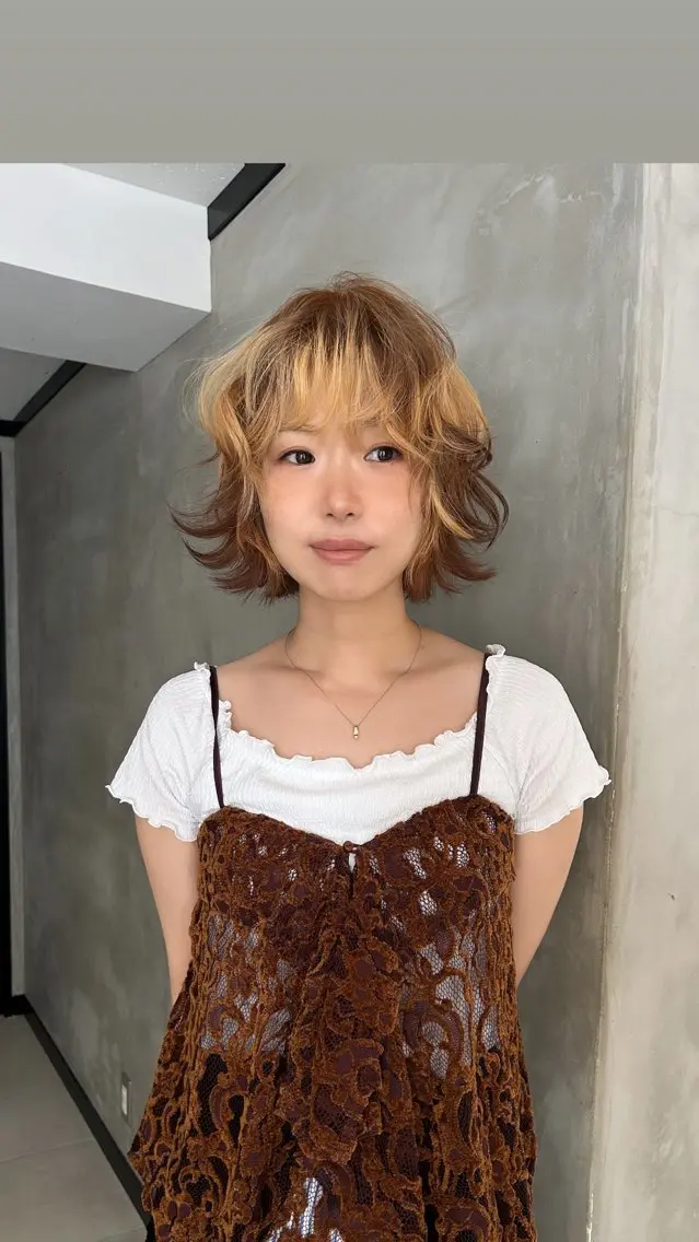 ミディアム カラー カット ヘアカラー トリートメント タナカ カナ🫧のヘアスタイル