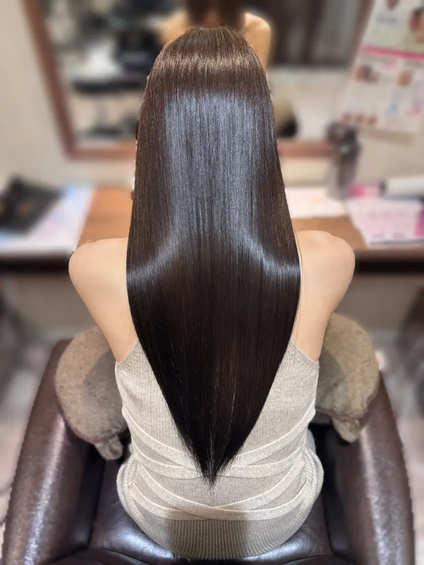 ロング 縮毛矯正 秋好 結楽のヘアスタイル