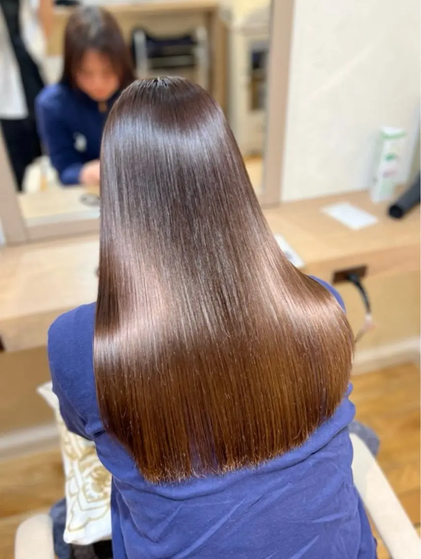 ロング 髪質改善 縮毛矯正 トリートメント ヘアカラー トリートメント 神戸ボブ✂️ ioe三宮/田 伸佳のヘアスタイル