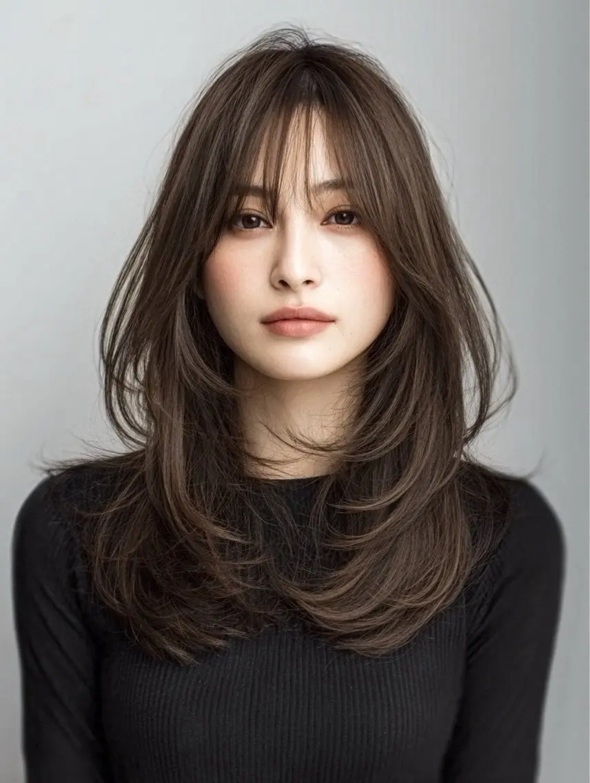 ロング カラー ヘアカラー 🍒モテ暖色カラー × うる艶✧ ゆなのヘアスタイル