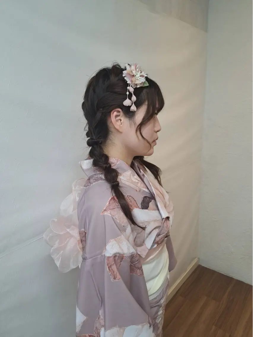 ヘアアレンジ 浴衣 着付け GLOSS 心斎橋 山上のヘアスタイル