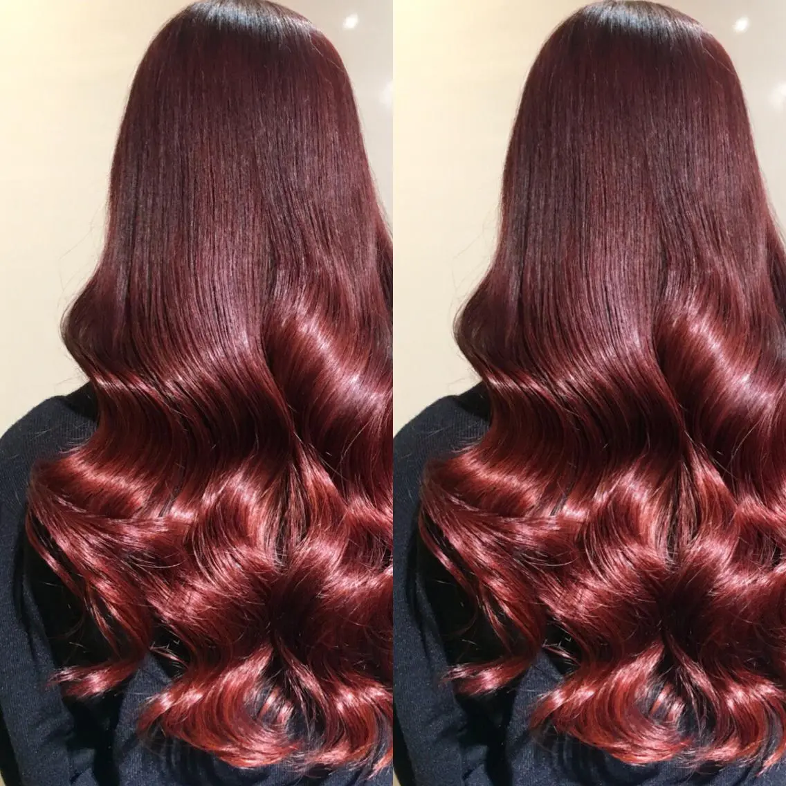 ロング カラー ヘアアレンジ ブリーチ ボルドーカラー 柔らか垢抜けｶﾗｰと ｶｯﾄ🫧ASUKAのヘアスタイル