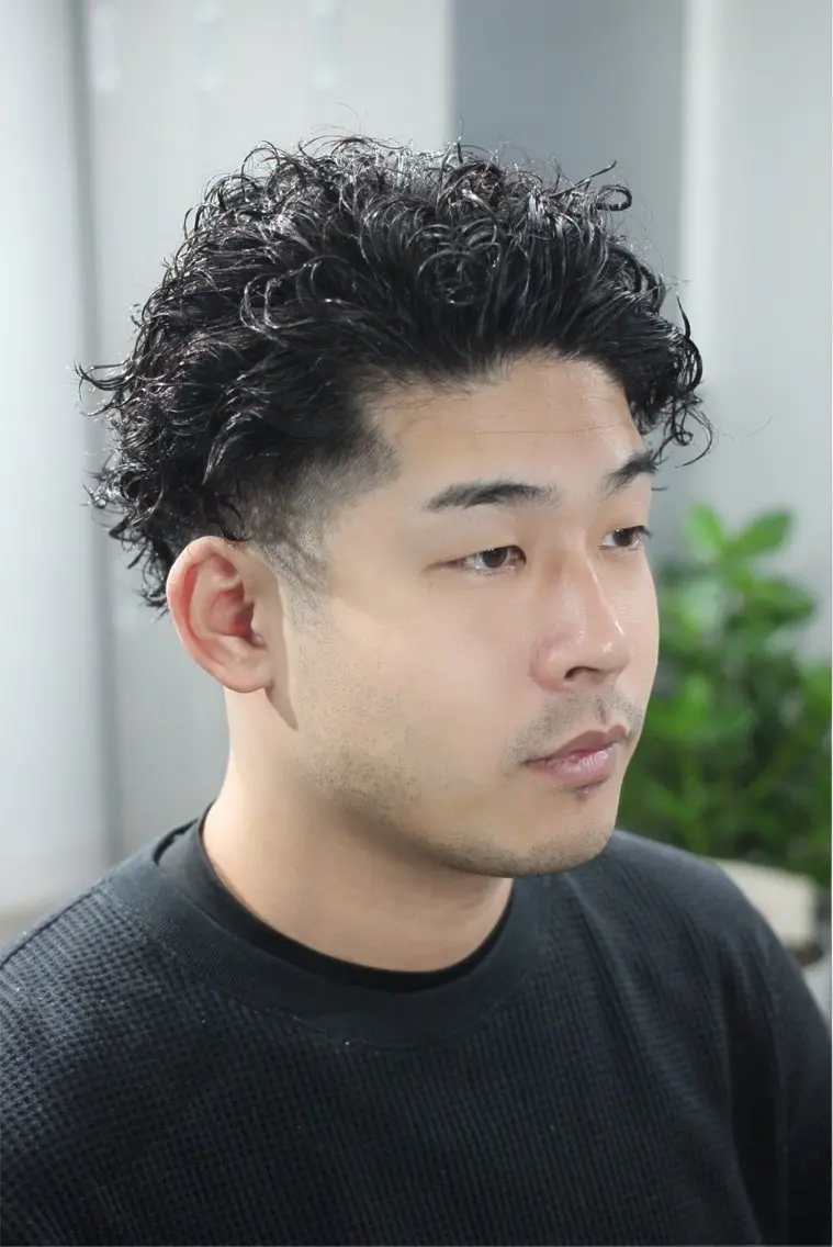 ショート パーマ メンズ メンズパーマ カット パーマ 菊川 照治のヘアスタイル