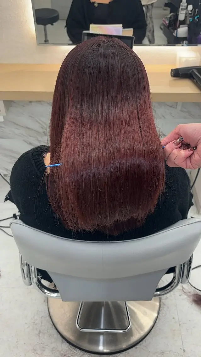 セミロング カット ヘアカラー 縮毛矯正 トリートメント 今話題の艶髪矯正 美艶カラー/FUKAのヘアスタイル