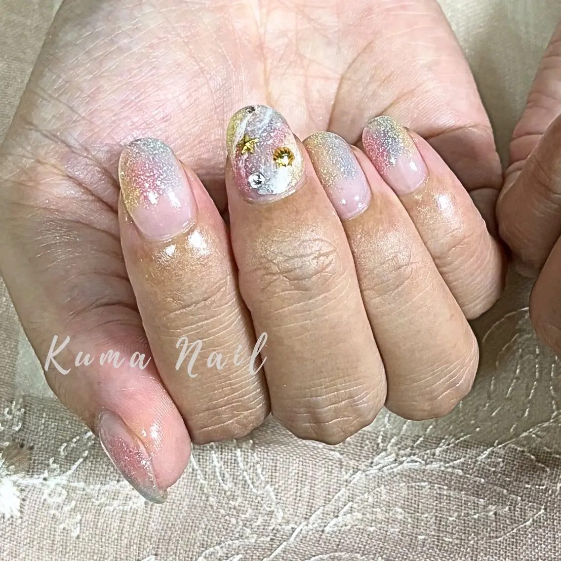 ネイル グラデーション オフィスネイル ハンドネイル 藤が丘ネイル Kuma Nailのネイルデザイン