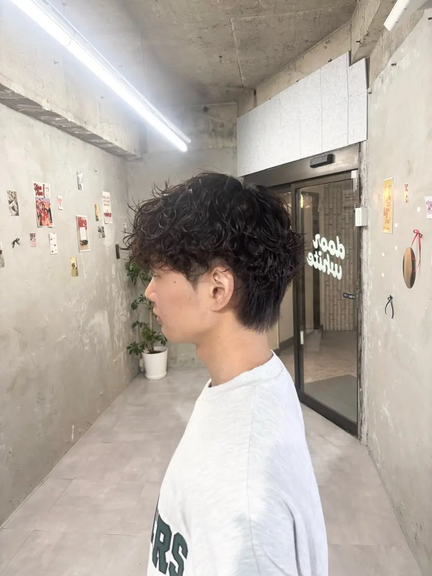 ショート パーマ メンズ メンズパーマ カット パーマ トリートメント door white hideのヘアスタイル
