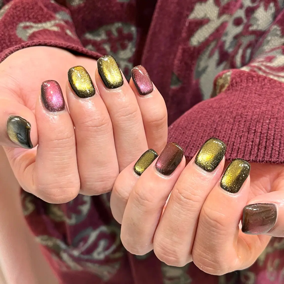 ネイル マグネットネイル メンズネイル ハンドネイル 【AO】nail 💎ayameのネイルデザイン