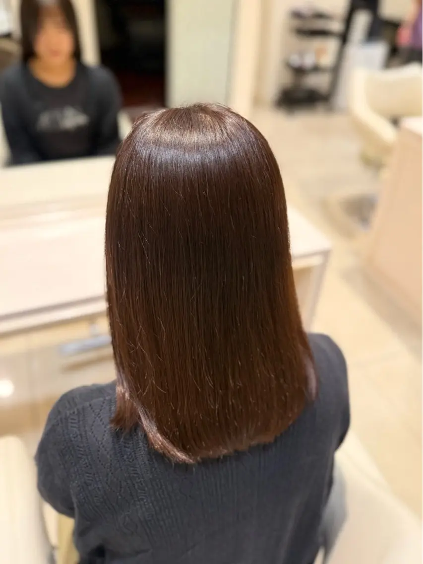 ミディアム ヘアカラー トリートメント 🩰Ruka|透明感 カラー|縮毛矯正🫧のヘアスタイル