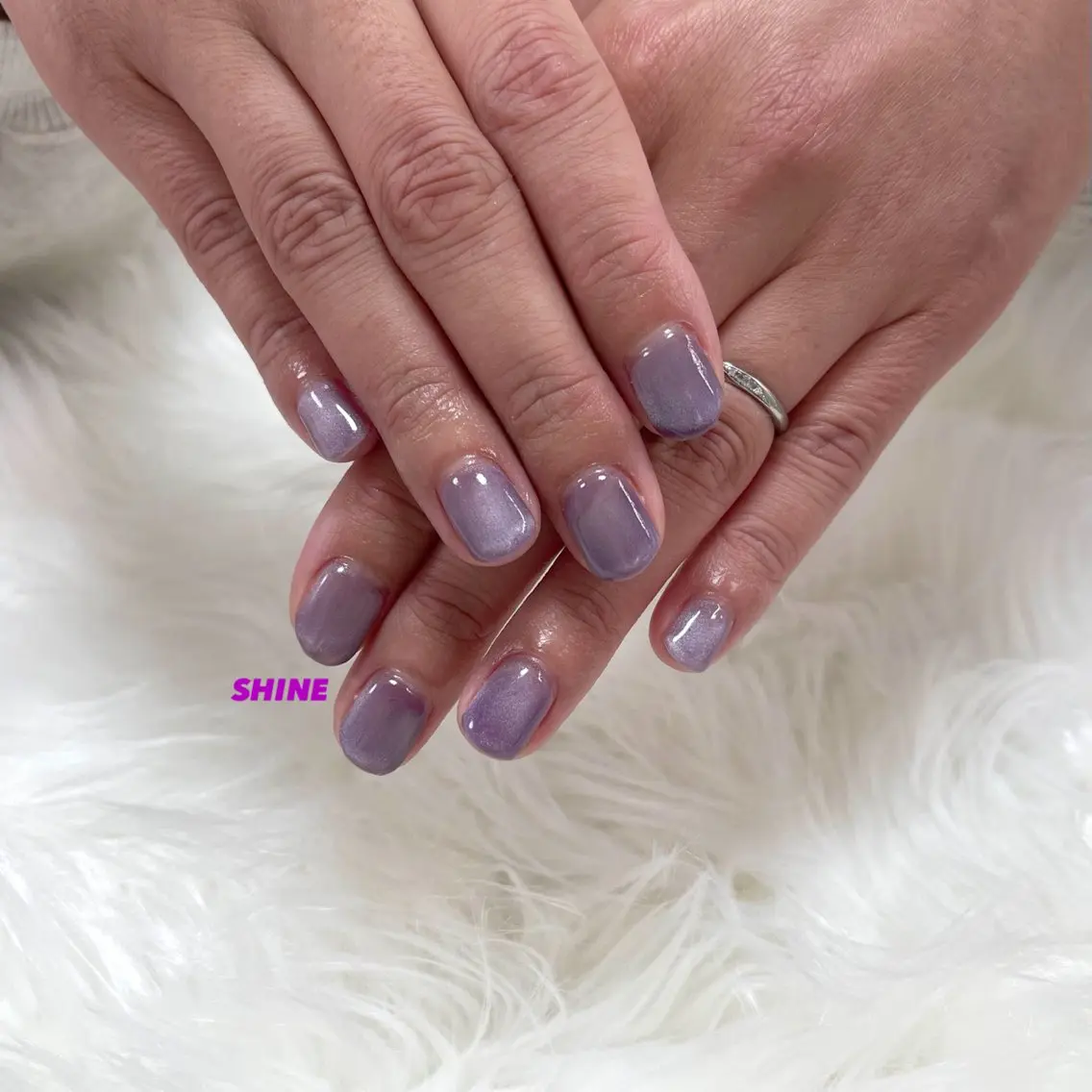 ネイル マグネットネイル パープル ハンドネイル SHINE nail salonのネイルデザイン