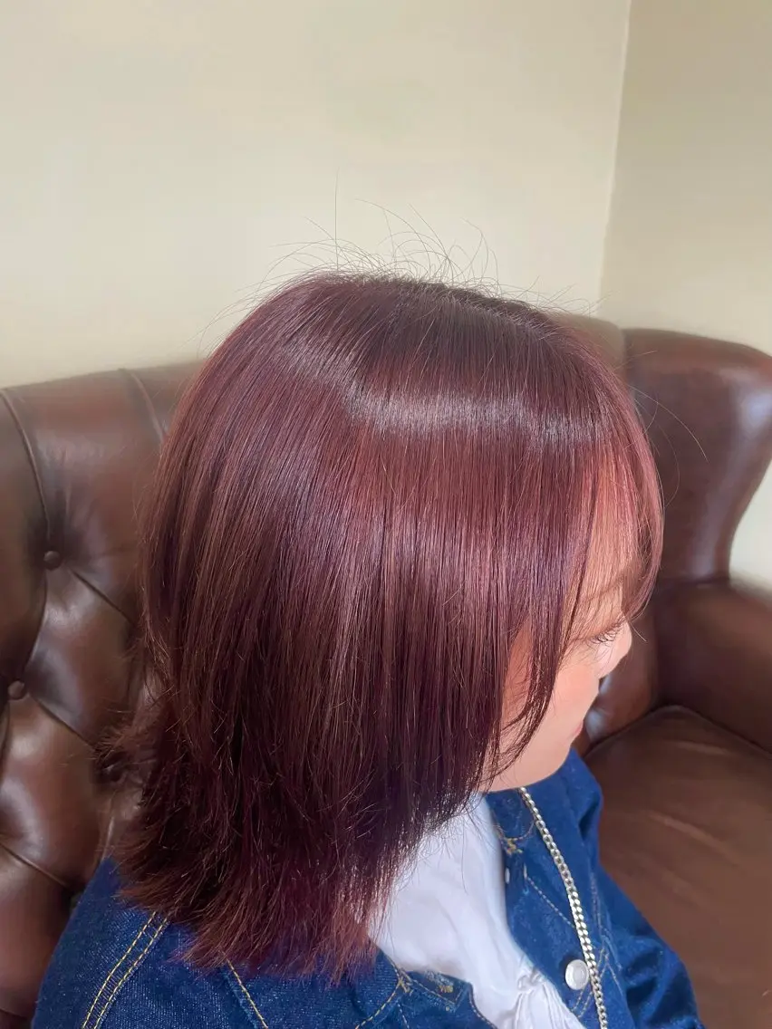 ミディアム ヘアカラー おがわ りくのヘアスタイル