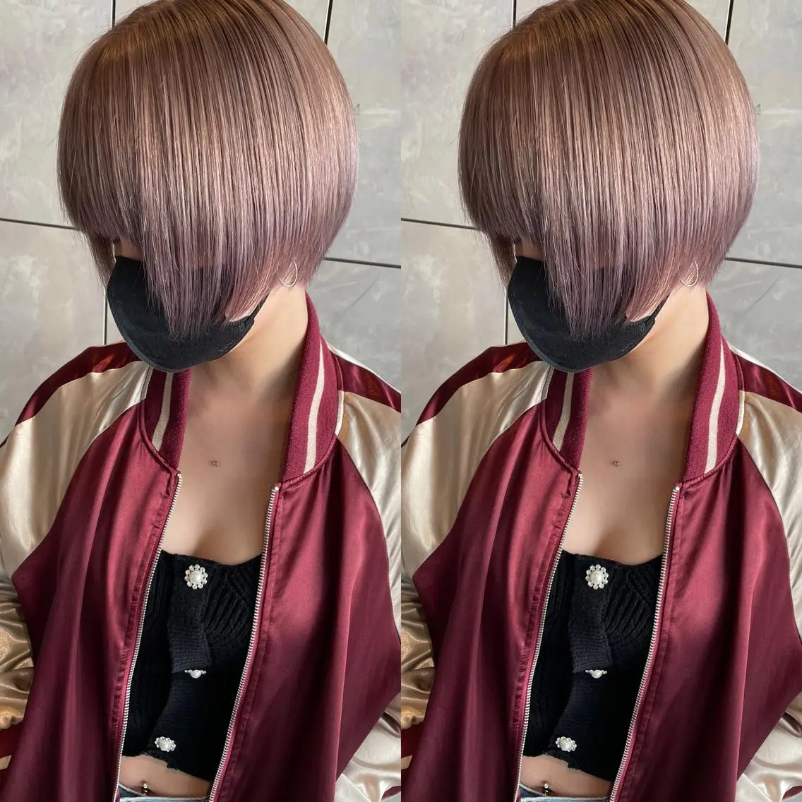 ショート カラー ベージュカラー ミルクティーベージュ ショートヘア カット ヘアカラー トリートメント ヘアセット 💜ハイトーン💛 マジカルかいちゃんのヘアスタイル