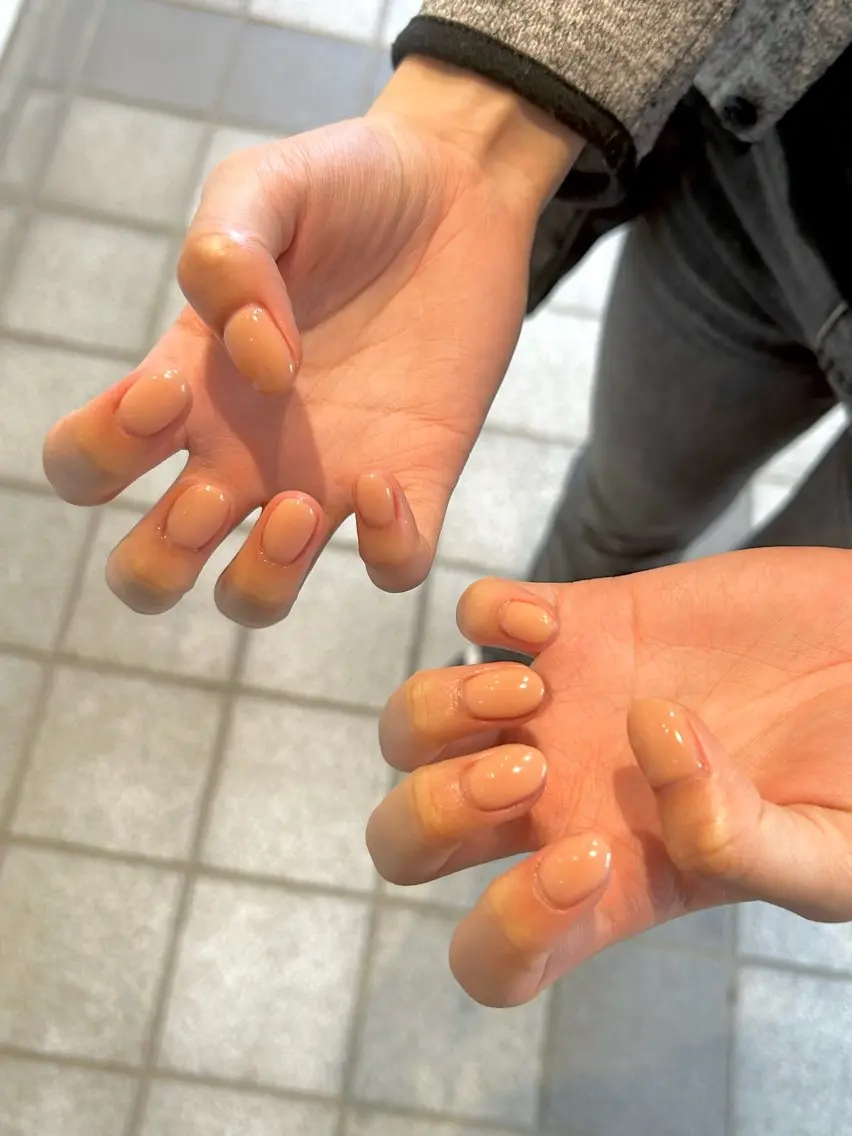 ネイル オフィスネイル ワンカラーネイル ピンク ピンクベージュ シンプルネイル Lily nailのネイルデザイン