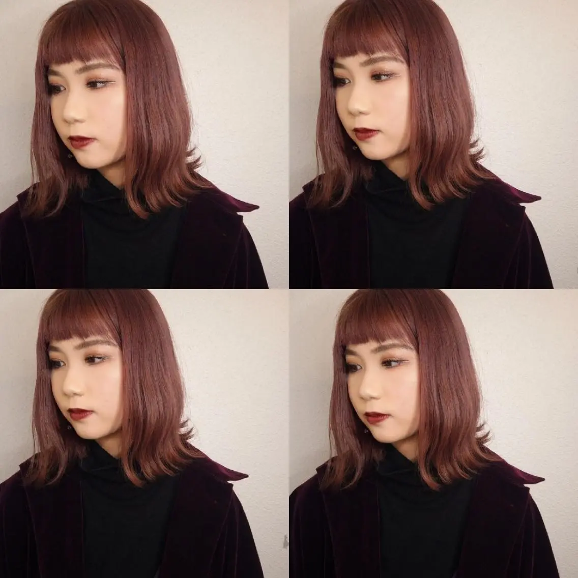 ミディアム カラー ヘアアレンジ ブリーチ カット トリートメント 竹内啓太 ボブのヘアスタイル