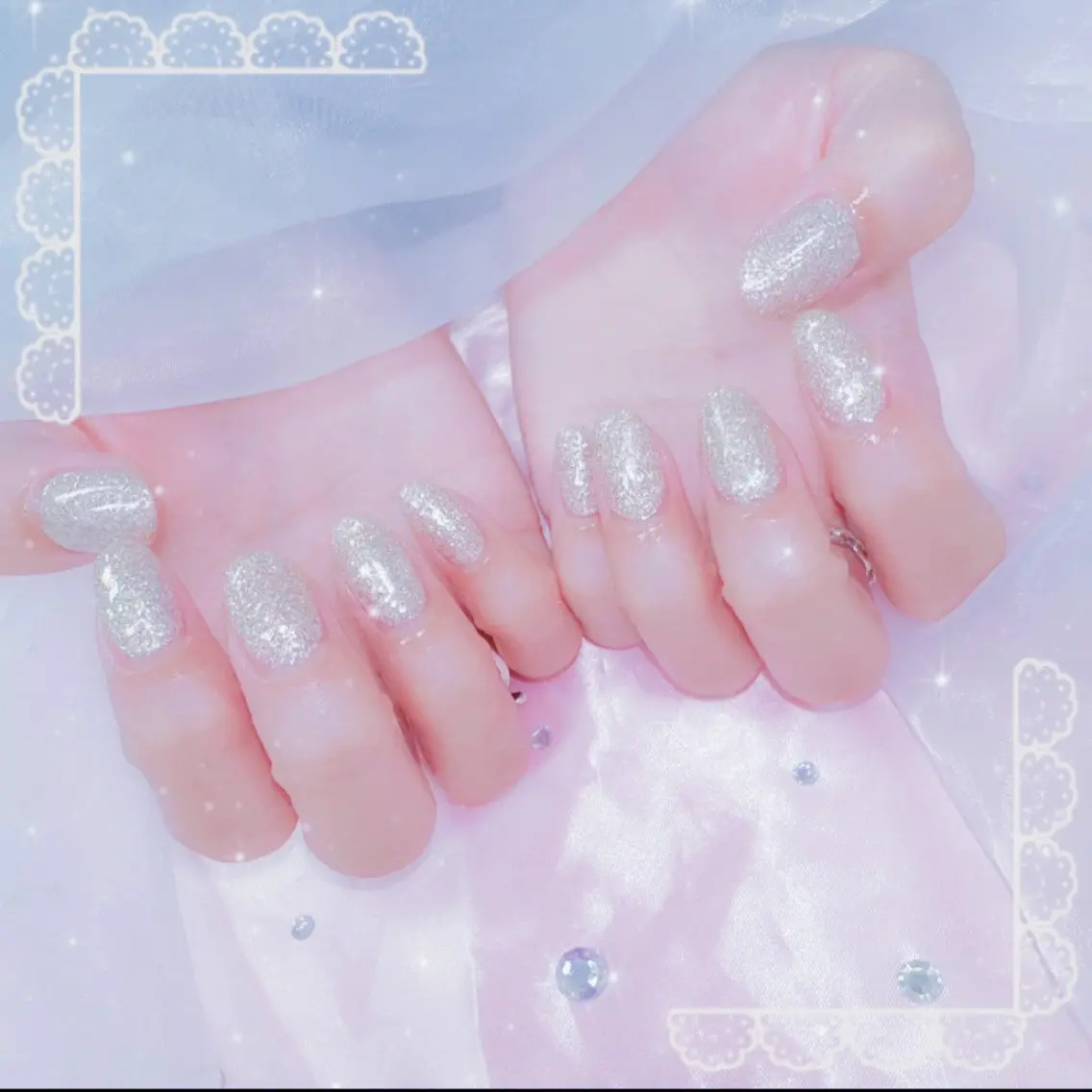 ネイル キラキラネイル ラメ(グリッター) ワンカラーネイル ワンホンネイル ワンホン、かわいい系 🎀ななみのネイルデザイン