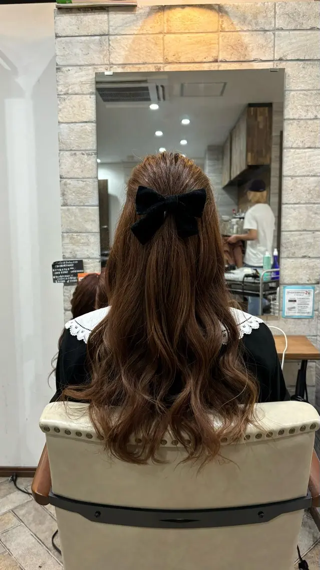 ヘアアレンジ ハーフアップ 高槻No.1髪質改善 /艶髪カラー特化🫧のヘアスタイル