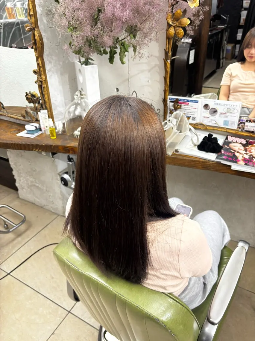 ロング パーマ パーマ 縮毛矯正 沖田 裕理のヘアスタイル
