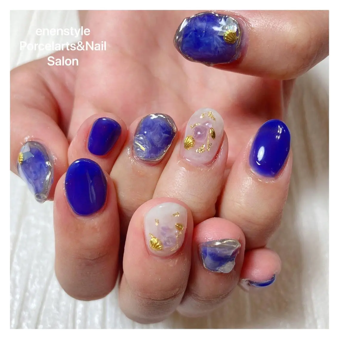 ミディアム ネイル ハンドネイル 🐾enen style 🐾のネイルデザイン