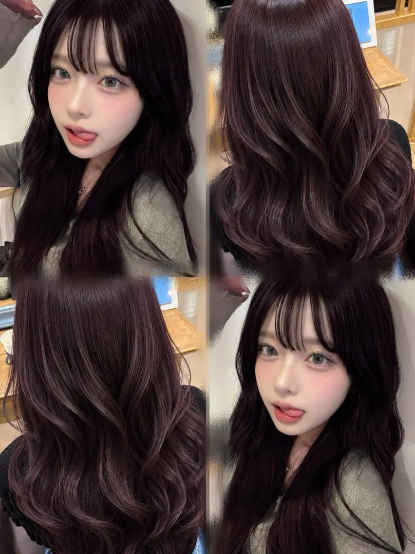 ロング カラー カシス ラベンダーカラー serina ㅤ⠀ㅤ⠀のヘアスタイル
