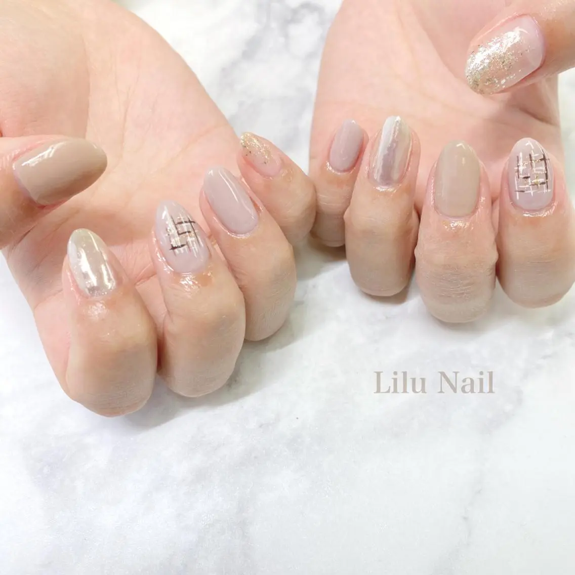 ネイル ミラーネイル モチの良さ◉ フィルインネイル♡のネイルデザイン