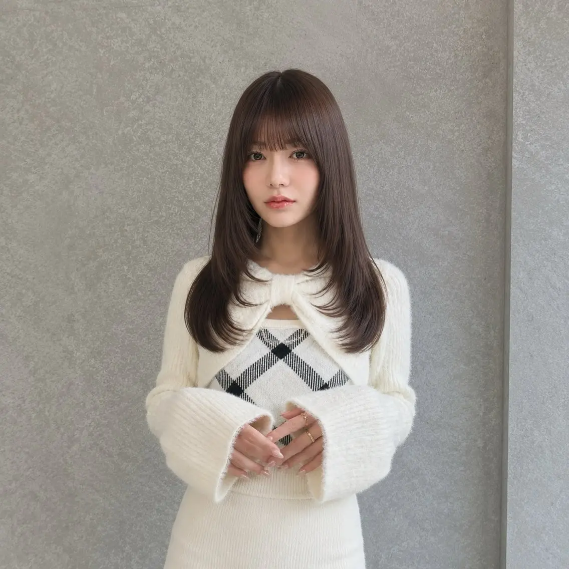 ミディアム カラー カット ヘアカラー トリートメント 🦋韓国風レイヤー/ 艶髪矯正🦋凛太郎のヘアスタイル
