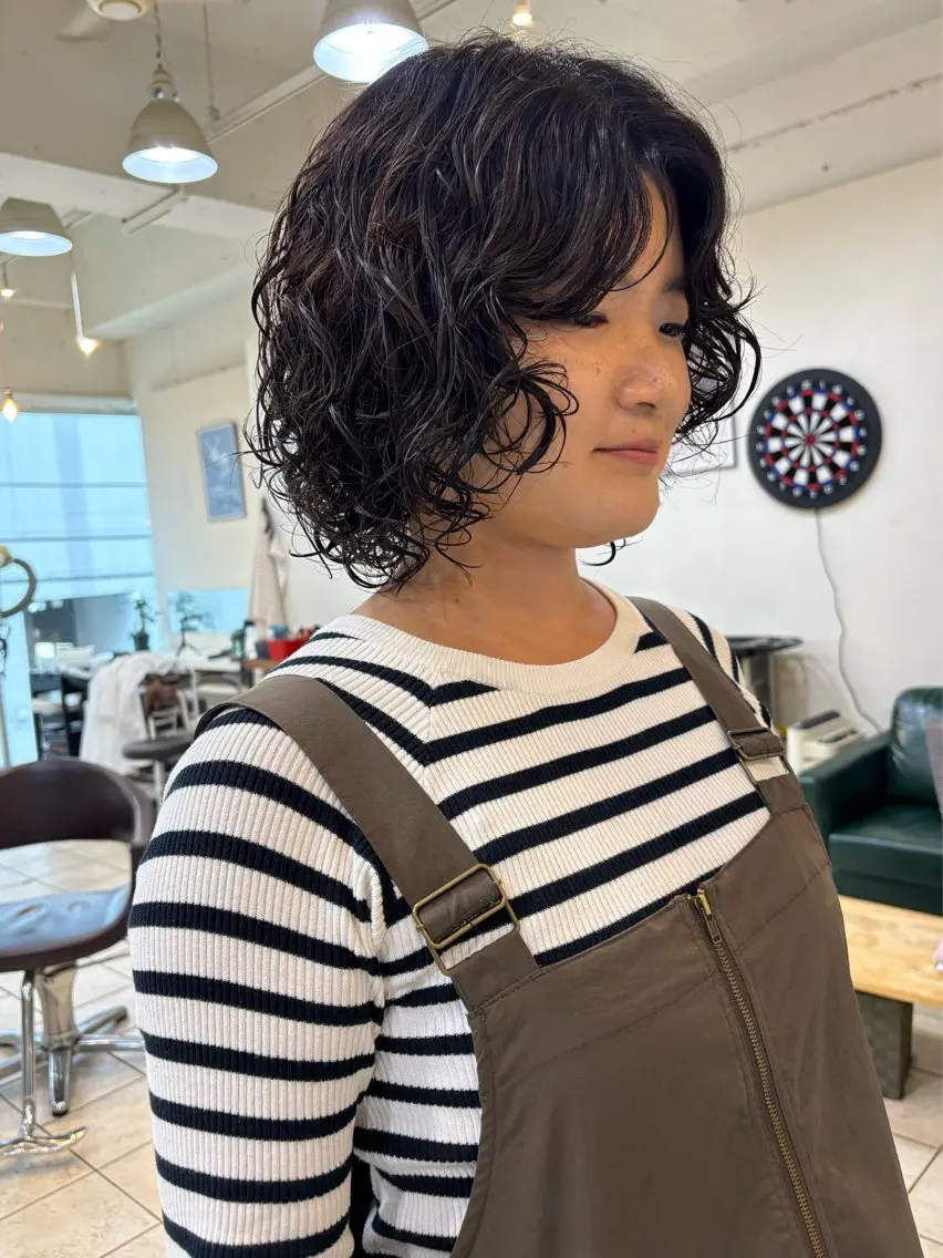 ショート パーマ ショートヘア カット パーマ ボブパーマ/ スズキユウナのヘアスタイル