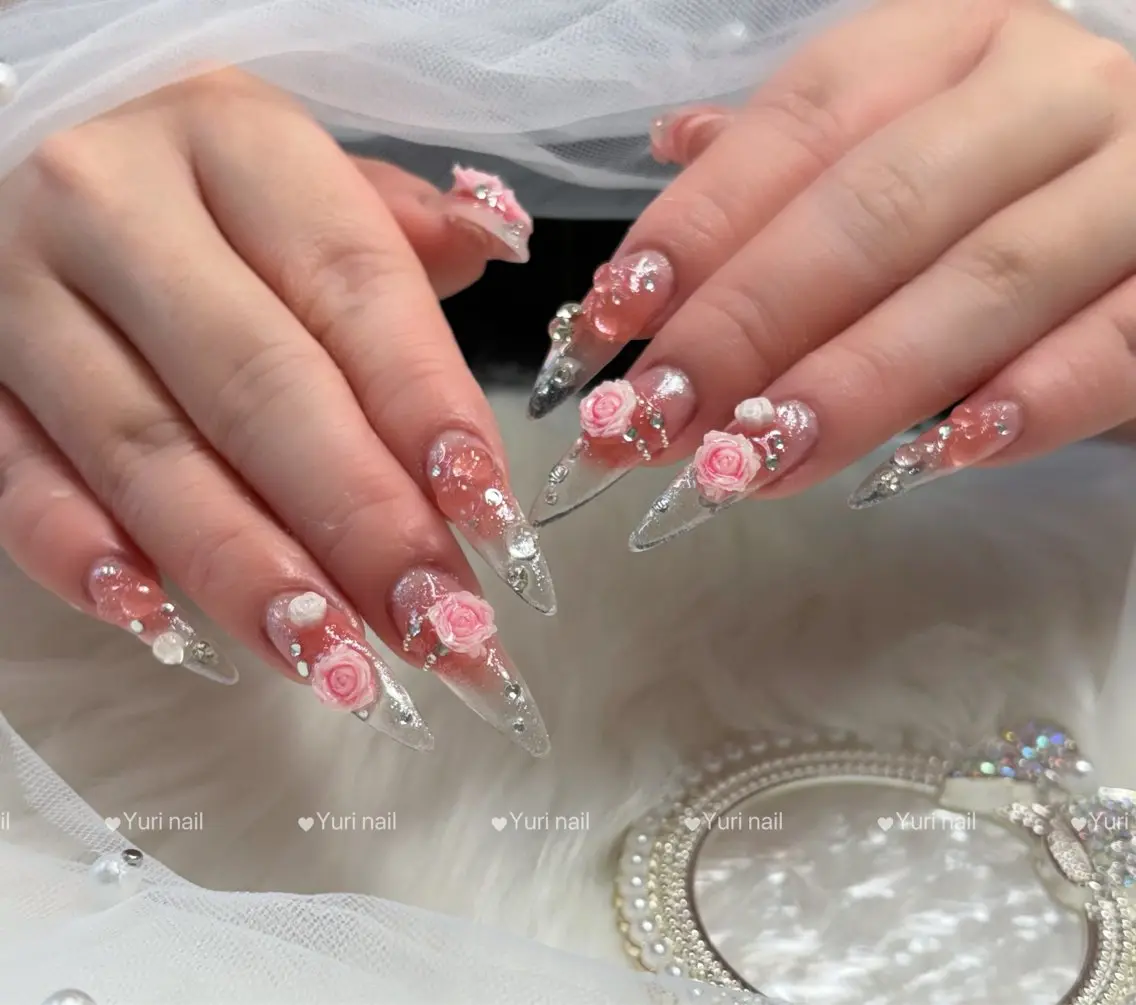 ネイル アニマル柄 べっ甲ネイル ボルドー ブラウン 長さ出し ハンドネイル Yuri.nail studioのネイルデザイン