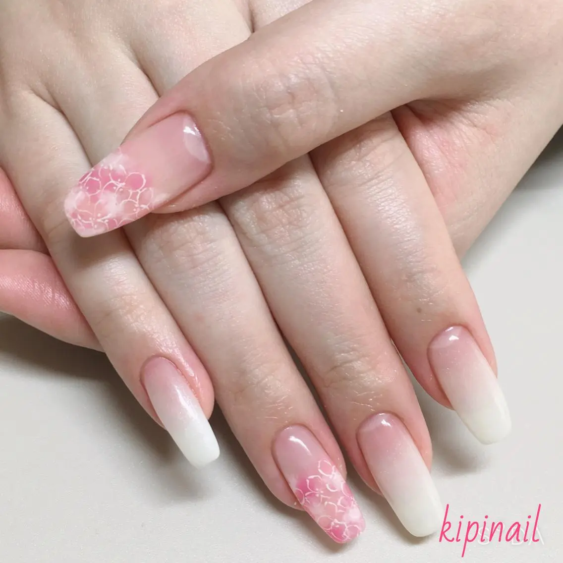 ネイル フラワーネイル グラデーション ニュアンスネイル kipinail 川﨑えりかのネイルデザイン