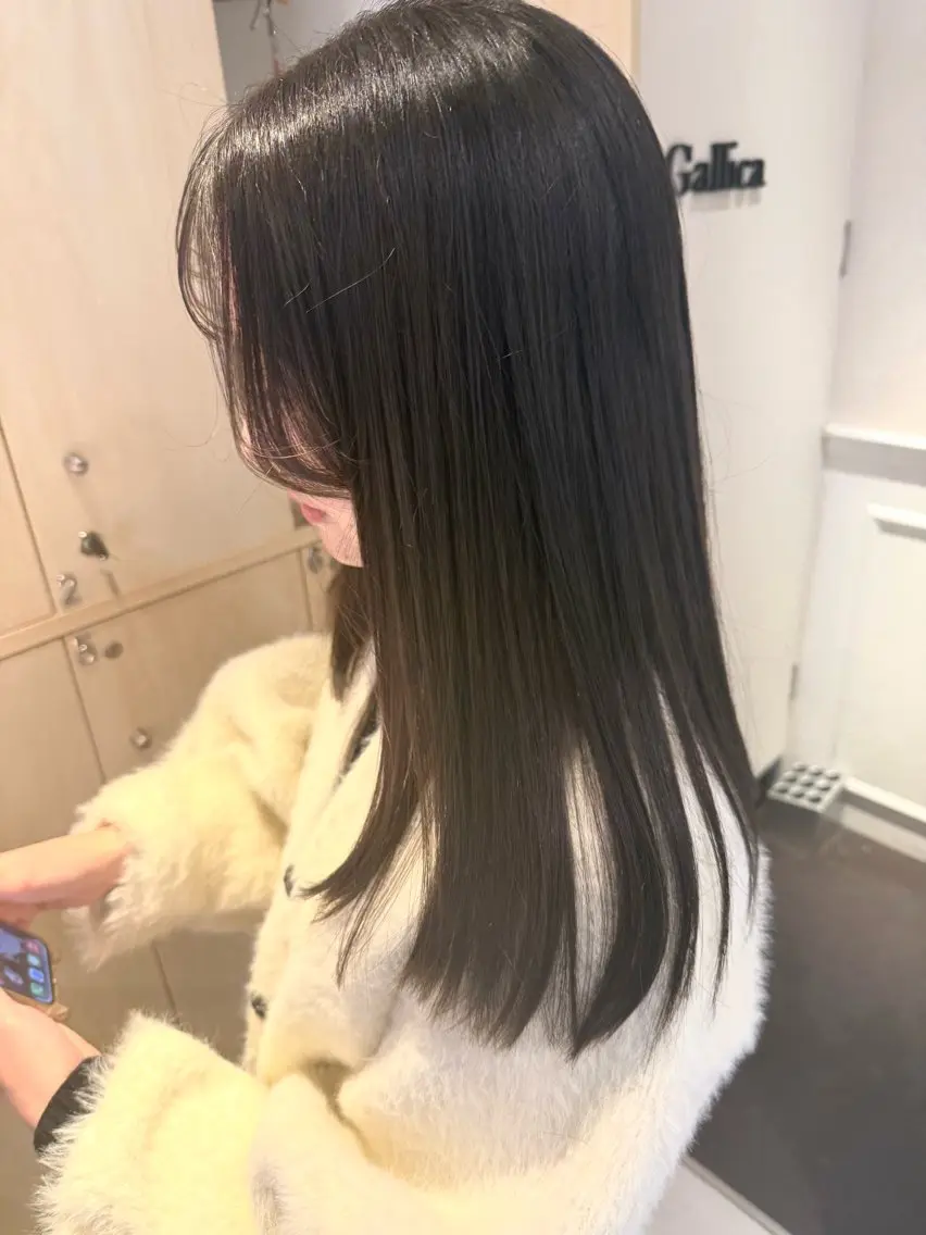 ロング カラー ブリーチ ダブルカラー ブリーチなしカラー ヘアカラー オリーブ透明感カラー 表参道/MIKUのヘアスタイル