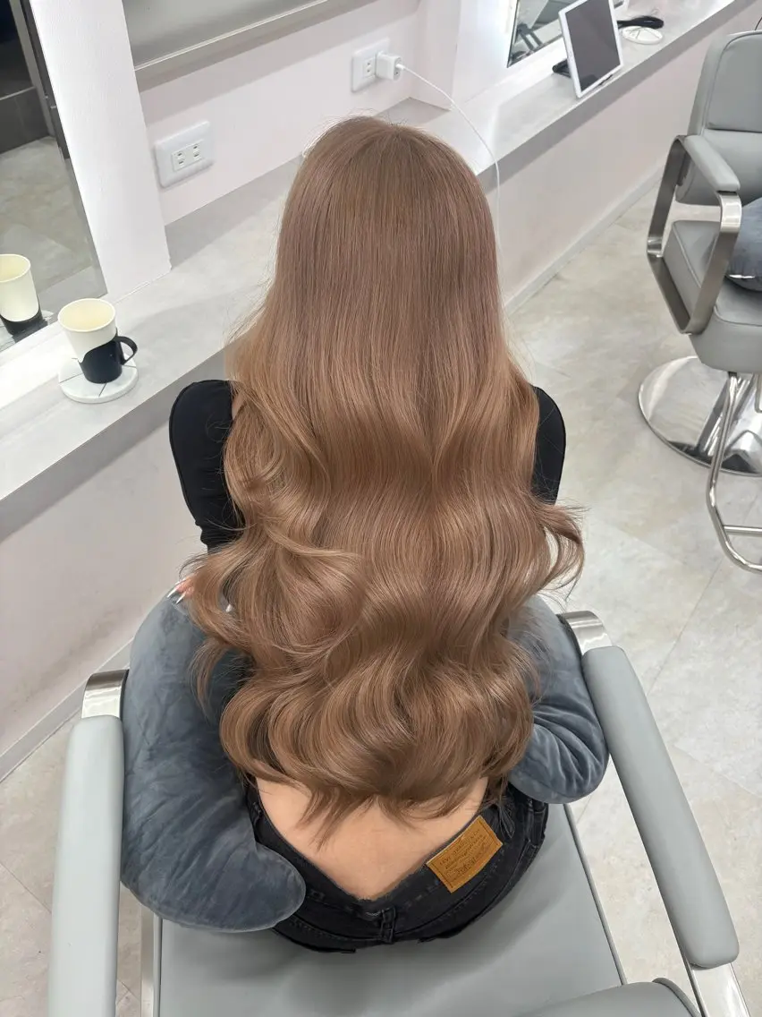 ロング カラー ベージュカラー ミルクティーベージュ 心斎橋/透明感カラー / ミサキのヘアスタイル