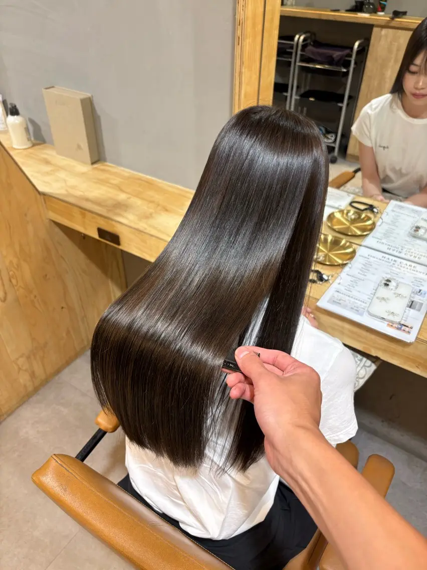ロング 髪質改善 カット ヘアカラー トリートメント ioeマネージャー /陰山 英明のヘアスタイル