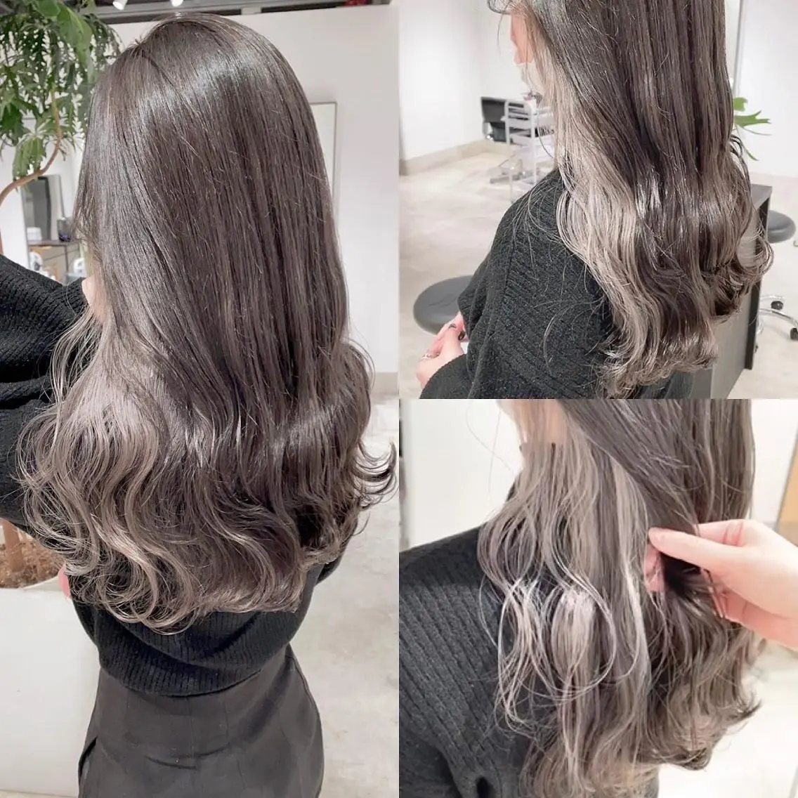 ロング カラー 黒髪 ブリーチ デザインカラー ヘアカラー トリートメント 渋谷:インナーカラー ／🍒エリカ🍒のヘアスタイル
